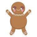 Gingerbread man decoration merry christmas icon Royalty Free Stock Photo