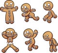Gingerbread man in different poses