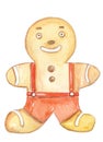 gingerbread man gingerbread watercolor on white background