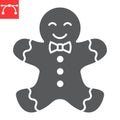 Gingerbread man glyph icon