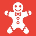 Gingerbread man glyph icon, New year and Christmas