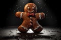 Gingerbread man happy dancing Royalty Free Stock Photo