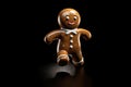 Gingerbread man happy dancing Royalty Free Stock Photo