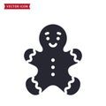 Gingerbread man icon. Christmas cookie. Vector Royalty Free Stock Photo