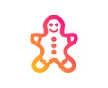 Gingerbread man icon. Ginger cookie sign. Vector