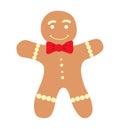 Gingerbread man icon vector christmas cookie character isolated on white illustration Royalty Free Stock Photo