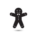 Gingerbread man icon on white background. Vector