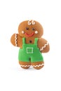 Gingerbread man isolated on white. Delicious Christmas cookie Royalty Free Stock Photo