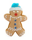 Gingerbread man isolated on white. Delicious Christmas cookie Royalty Free Stock Photo