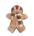 Gingerbread man isolated on white. Delicious Christmas cookie Royalty Free Stock Photo