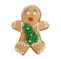 Gingerbread man isolated on white. Delicious Christmas cookie Royalty Free Stock Photo