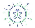 Gingerbread man line icon. Ginger cookie sign. Vector