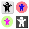 Gingerbread man. flat vector icon