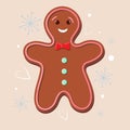 Gingerbread man. Smiling gingerbread man. Winter baking.