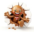 gingerbread man Stepping out from a hole