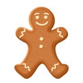 Gingerbread man. Vector Christmas cookie. Royalty Free Stock Photo