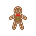 Christmas gingerbread man cookie vector icon Royalty Free Stock Photo