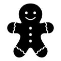 Gingerbread man vector icon on white background Royalty Free Stock Photo