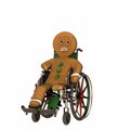 Gingerbread man in Wheelchair Royalty Free Stock Photo