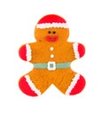 Gingerbread man on a white background. Isolated on white. Homemade Christmas gingerbread. Royalty Free Stock Photo