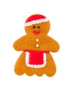 Gingerbread man on a white background. Isolated on white. Homemade Christmas gingerbread. Painting on gingerbread. Royalty Free Stock Photo