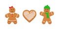 Gingerbread man and woman. Christmas cookies. Vector illustration Royalty Free Stock Photo