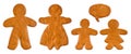 Gingerbread man and woman with kids Royalty Free Stock Photo