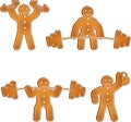 Gingerbread man works out at the gym