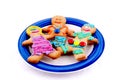 Gingerbread men cookies on a plate Royalty Free Stock Photo