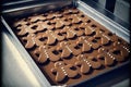 Delicious fresh baked gingerbread men in the oven Royalty Free Stock Photo