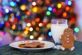 Gingerbread men and mlik for santa Royalty Free Stock Photo