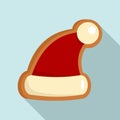 Gingerbread santa hat icon, flat style