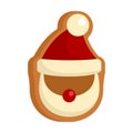 Gingerbread santa icon flat isolated vector