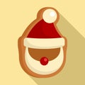 Gingerbread santa icon, flat style