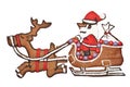 Gingerbread Santa and reindeer with sledge Royalty Free Stock Photo