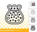 Gingerbread Cookie simple black line vector icon Royalty Free Stock Photo