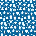 Gingerbread silhouette seamless pattern