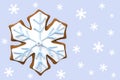 Gingerbread snowflake cookie