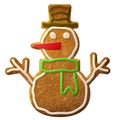 Gingerbread snowman symbol decorated colored icing Royalty Free Stock Photo