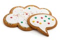 Gingerbread Speech Cloud Cookie Isolated on White Background Royalty Free Stock Photo