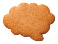 Gingerbread Speech Cloud Cookie Isolated on White Background Royalty Free Stock Photo