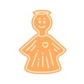 Gingerbread. Spice cake. Angel. Flat, vector