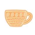 Gingerbread. Spice cake. Cup. Teacup. Flat, vector