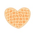 Gingerbread. Spice cake. Heart. Cookie. Flat, vector