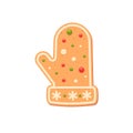 Gingerbread. Spice cake. Mitten. Cookie. Flat, vector