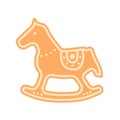 Gingerbread. Spice cake. Rocking horse. Flat, vector