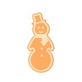 Gingerbread. Spice cake. Snowman. Cookie. Flat, vector