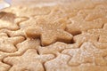 Gingerbread star cookie cuts dough