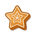 Gingerbread Star Cookie Icing Shape Royalty Free Stock Photo