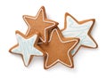 Gingerbread Stars Composition Isolated On White Background